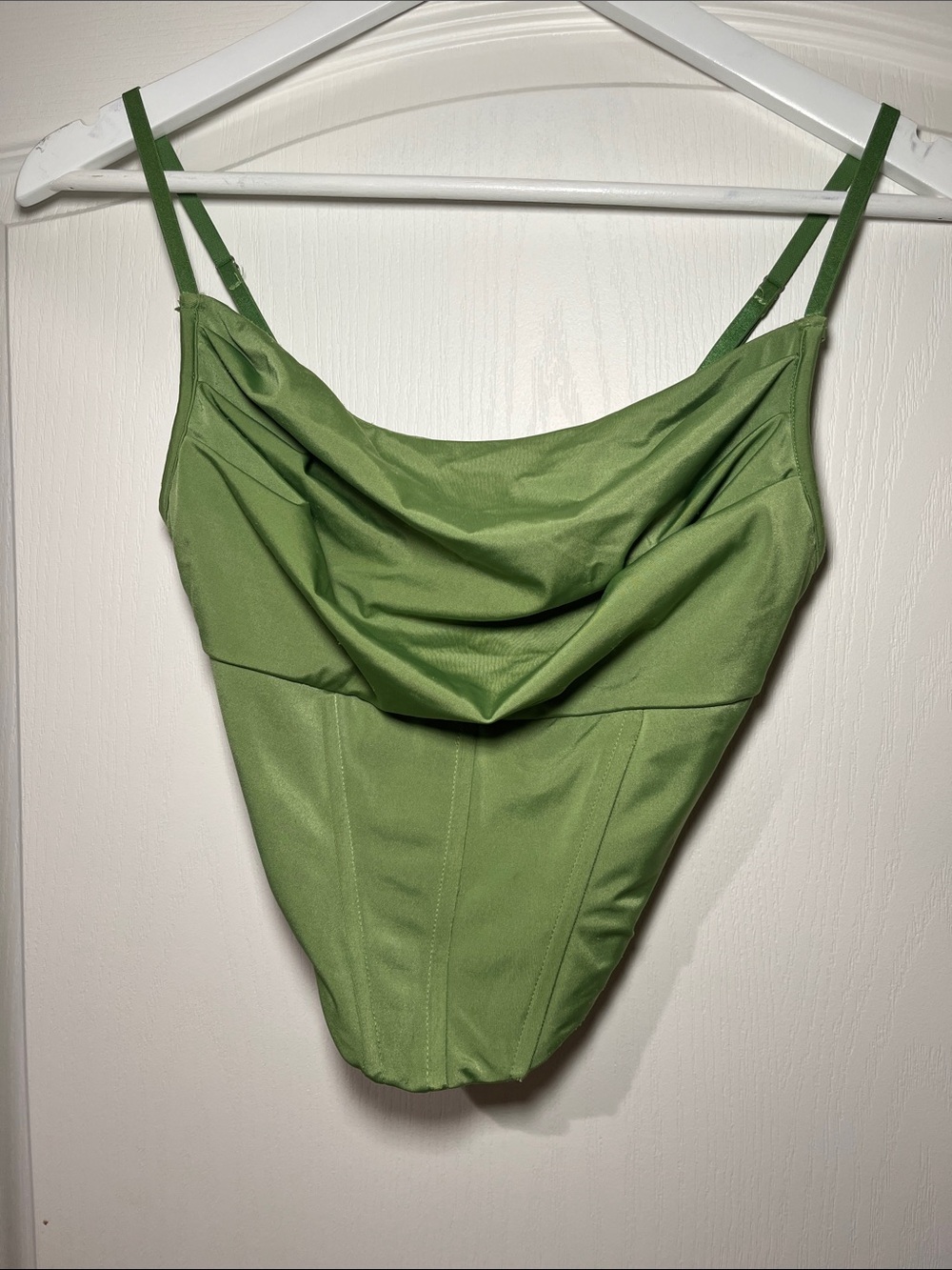 Forever 21 Olive Cowl Neck Crop Top